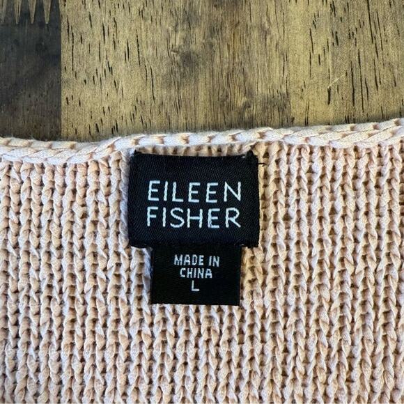 Eileen Fisher Women’s V Neck Heavy Knit Cotton Pullover Sweater Pink Size Large - Picture 6 of 10